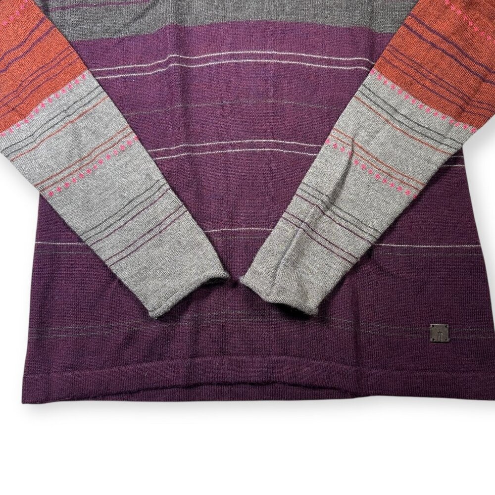 Smartwool‎ Merino Blend Womens XS V Neck Base layer Pullover Purple and Orange - Picture 4 of 5